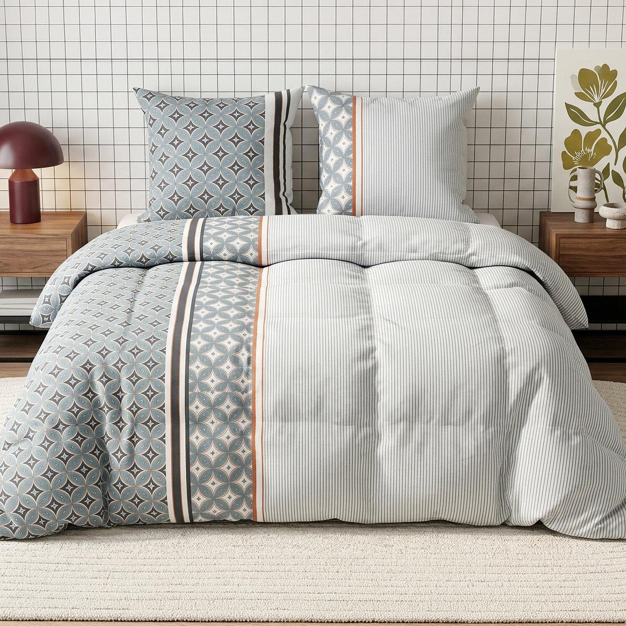 Voir la diapositive 4 : ATELIER DU COTON Parure housse de couette en coton 57 fils arabia