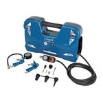 SCHEPPACH Compresseur portatif Scheppach AIR CASE - 2L- 1100 W - 8 bars  Livre avec 12 accessoires, une soufflette, une poignee de gonflag