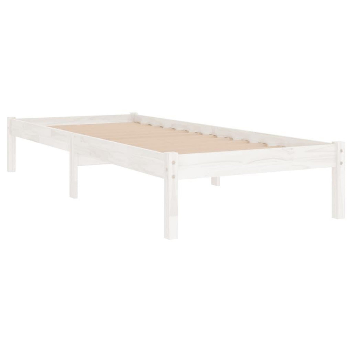 VIDAXL Cadre de lit sans matelas blanc bois massif 90x200 cm