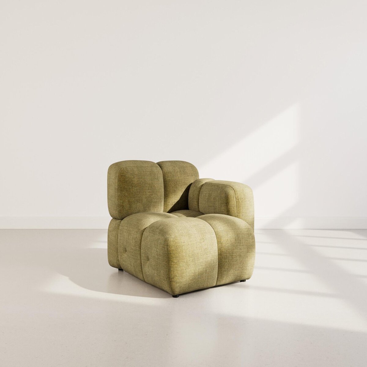 LISA DESIGN Grace - module d'assise droit en velours texturé