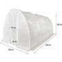 Voir la diapositive 4 : Habitat et Jardin Serre tunelle de jardin avec porte 6 x 3 m  Mimosa  - 18 m² - 180g - Blanc