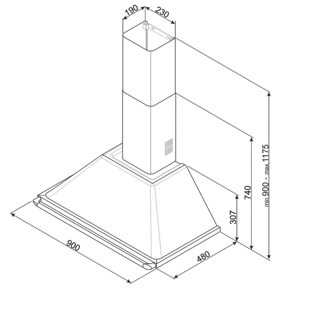 SMEG Hotte décorative murale KT90BLE