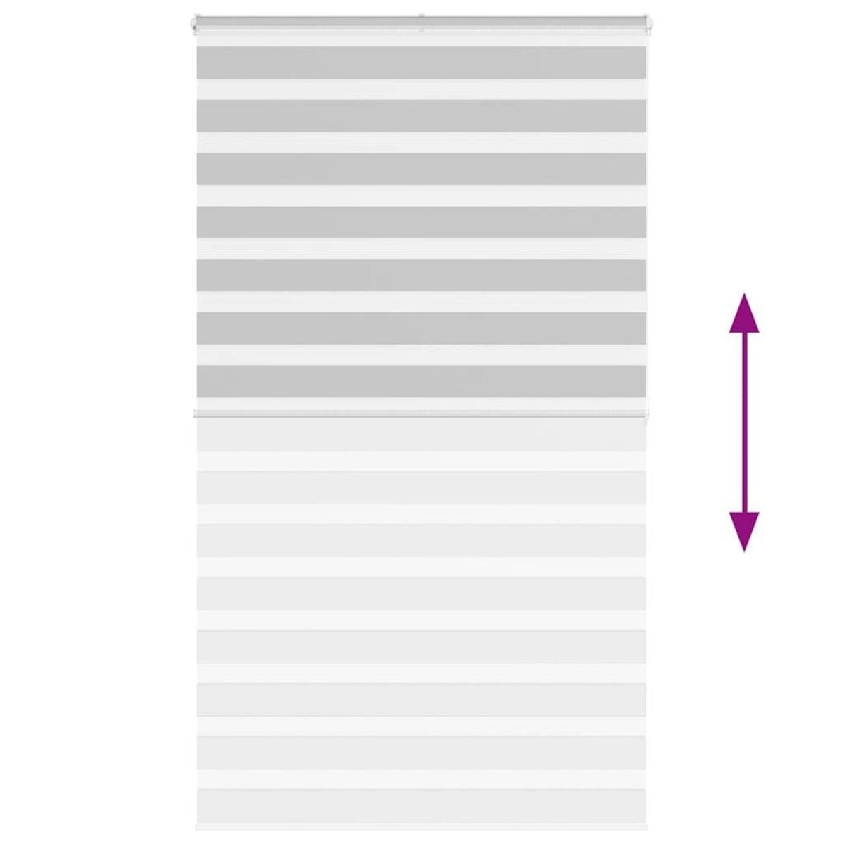 VIDAXL Store zebre gris clair largeur du tissu 120,9 cm polyester