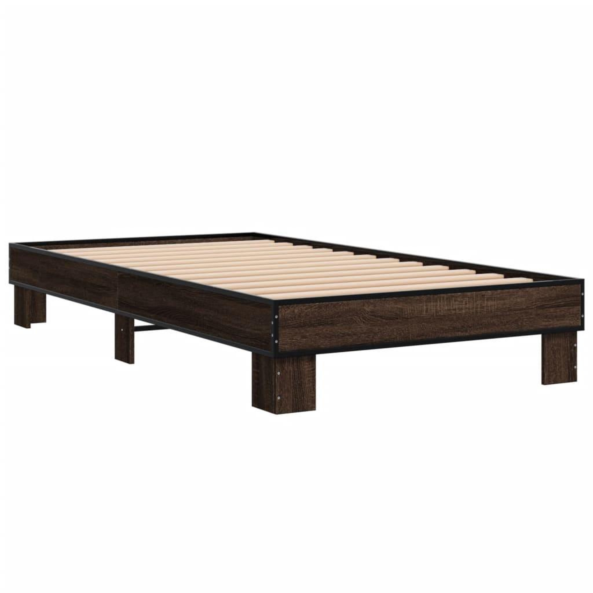 Voir la diapositive 3 : VIDAXL Cadre de lit sans matelas chene marron 75x190 cm