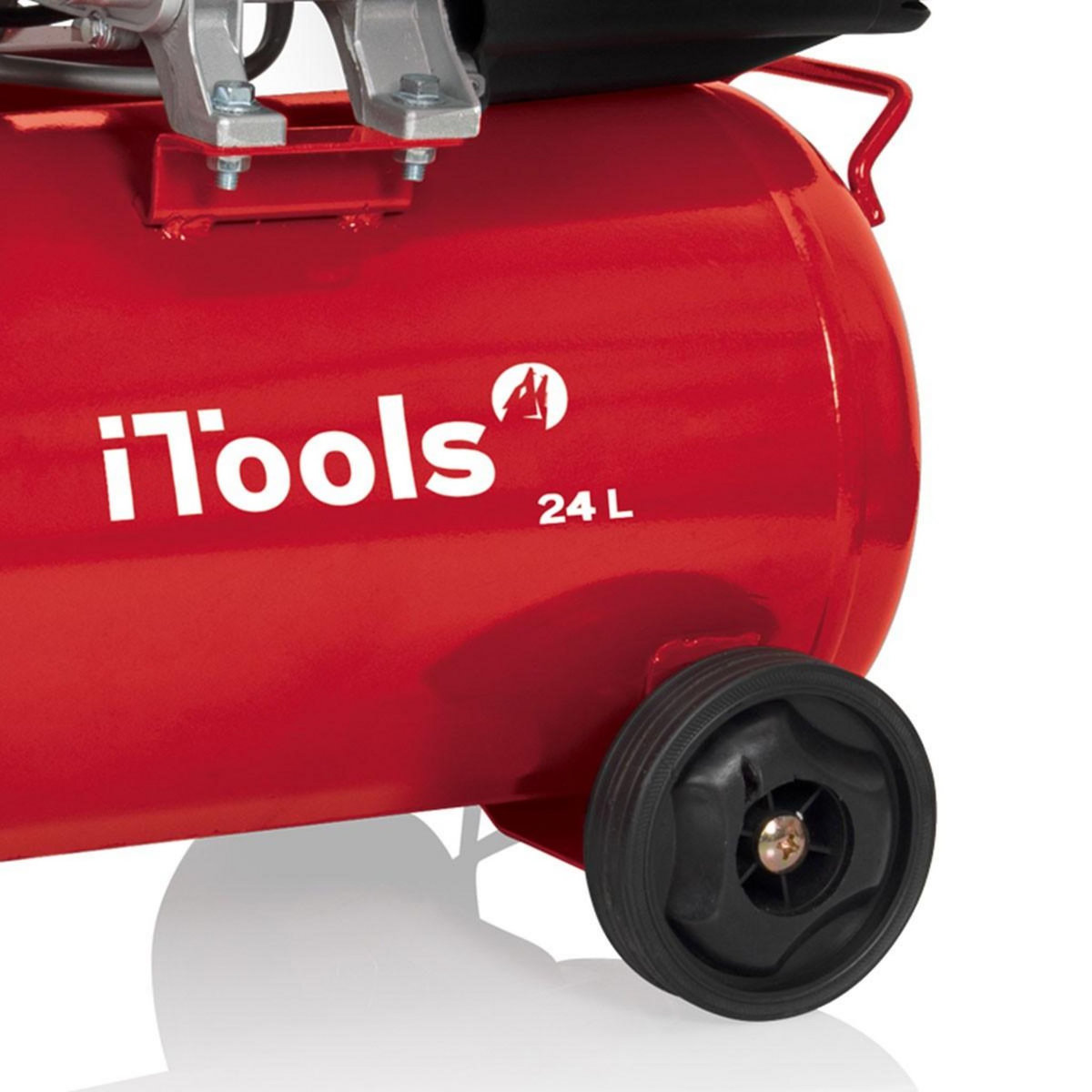 iTools Compresseur d'air 24 Litres 8 bar 2CV 1.5KW 115 PSI + Kit Air comprimé 5 Pièces ITOOLS