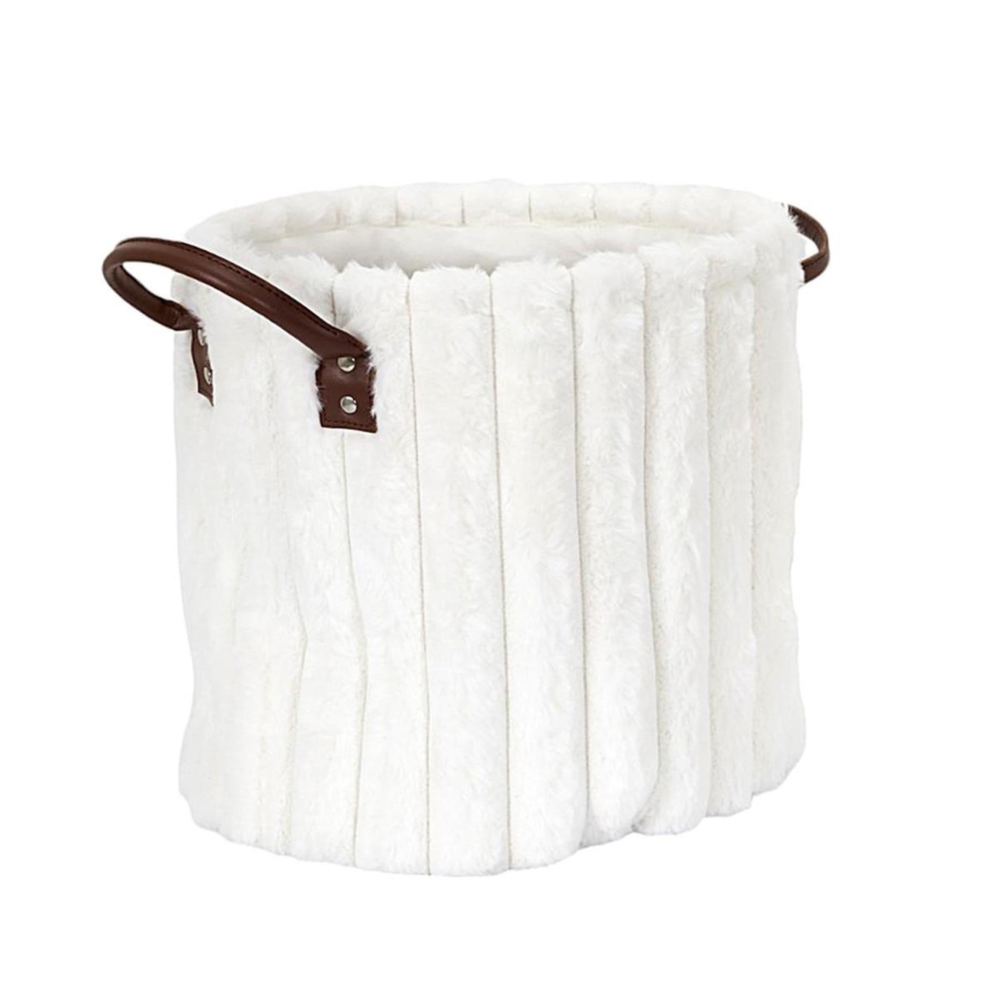 Voir la diapositive 4 : The Home Deco Factory Lot de 3 paniers de rangement  effet fourrure  30cm blanc