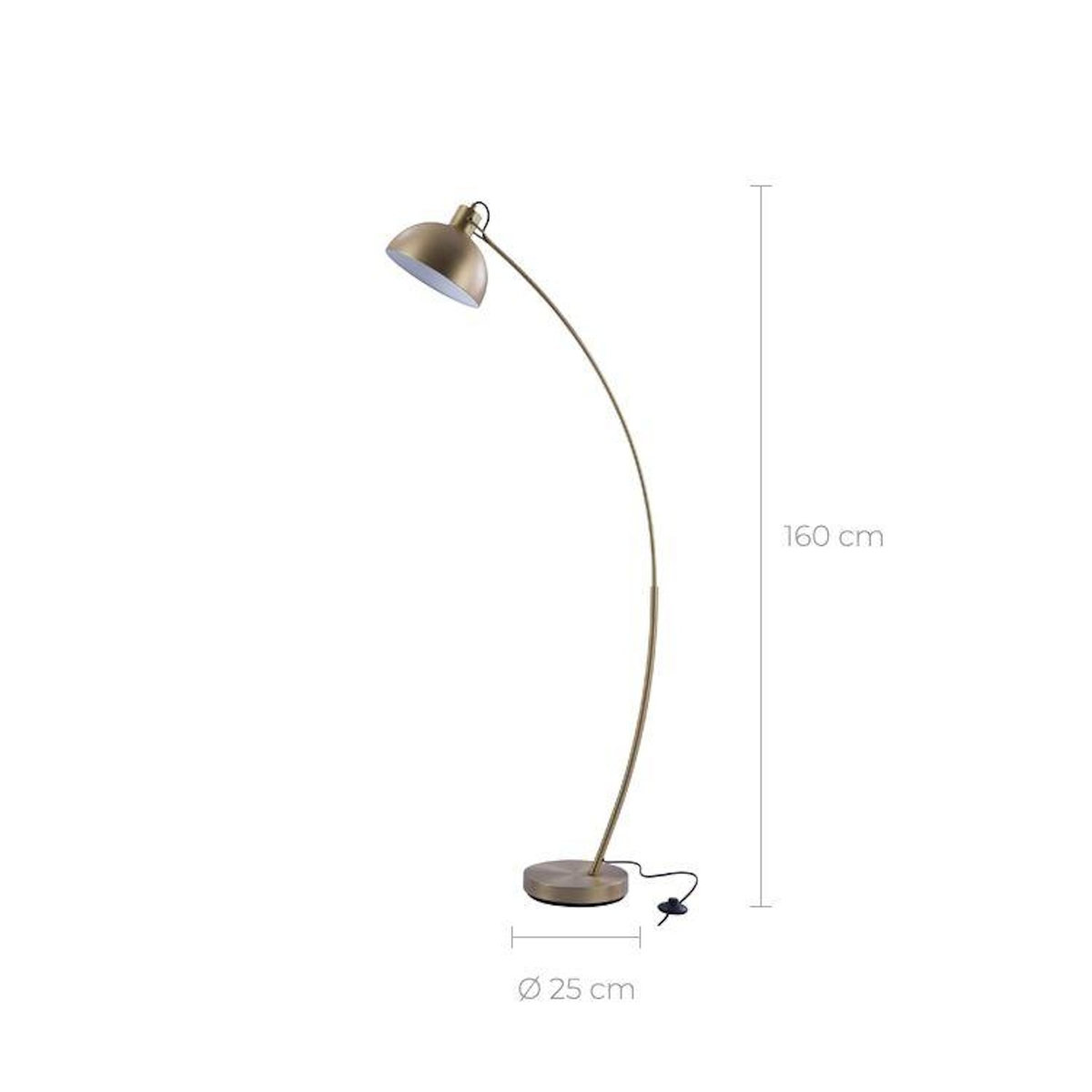 Rendez vous déco Lampadaire en métal couleur laiton-Jersey