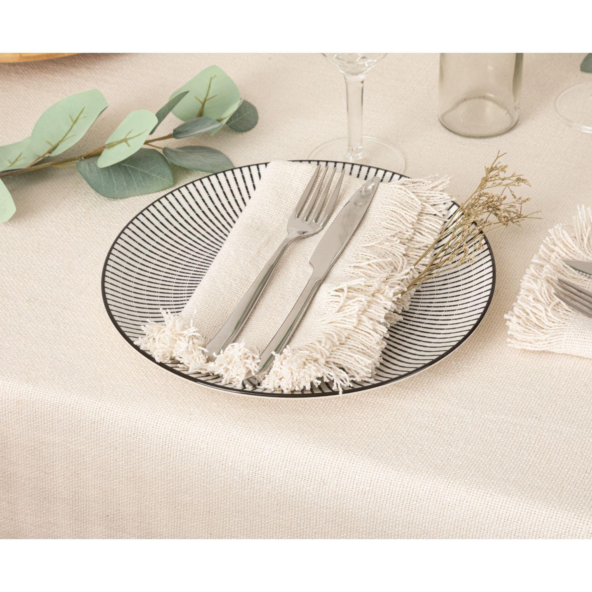 Voir la diapositive 2 : ATMOSPHERA Ensemble de 2 serviettes de table à franges maha