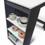 Voir la diapositive 5 : ID MARKET Table de bar BARTH 2 à 4 personnes bois gris plateau blanc