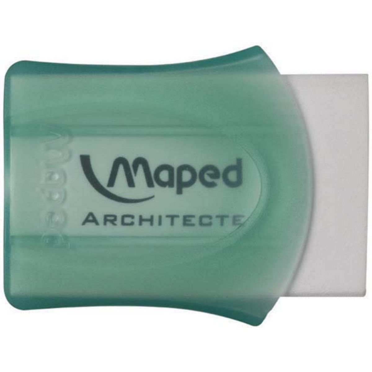 MAPED Gomme blanche sous fourreau Architecte vert translucide