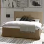 NOUVOMEUBLE Chambre à coucher moderne blanc et couleur noyer foncé DELFINO lit 160 cm