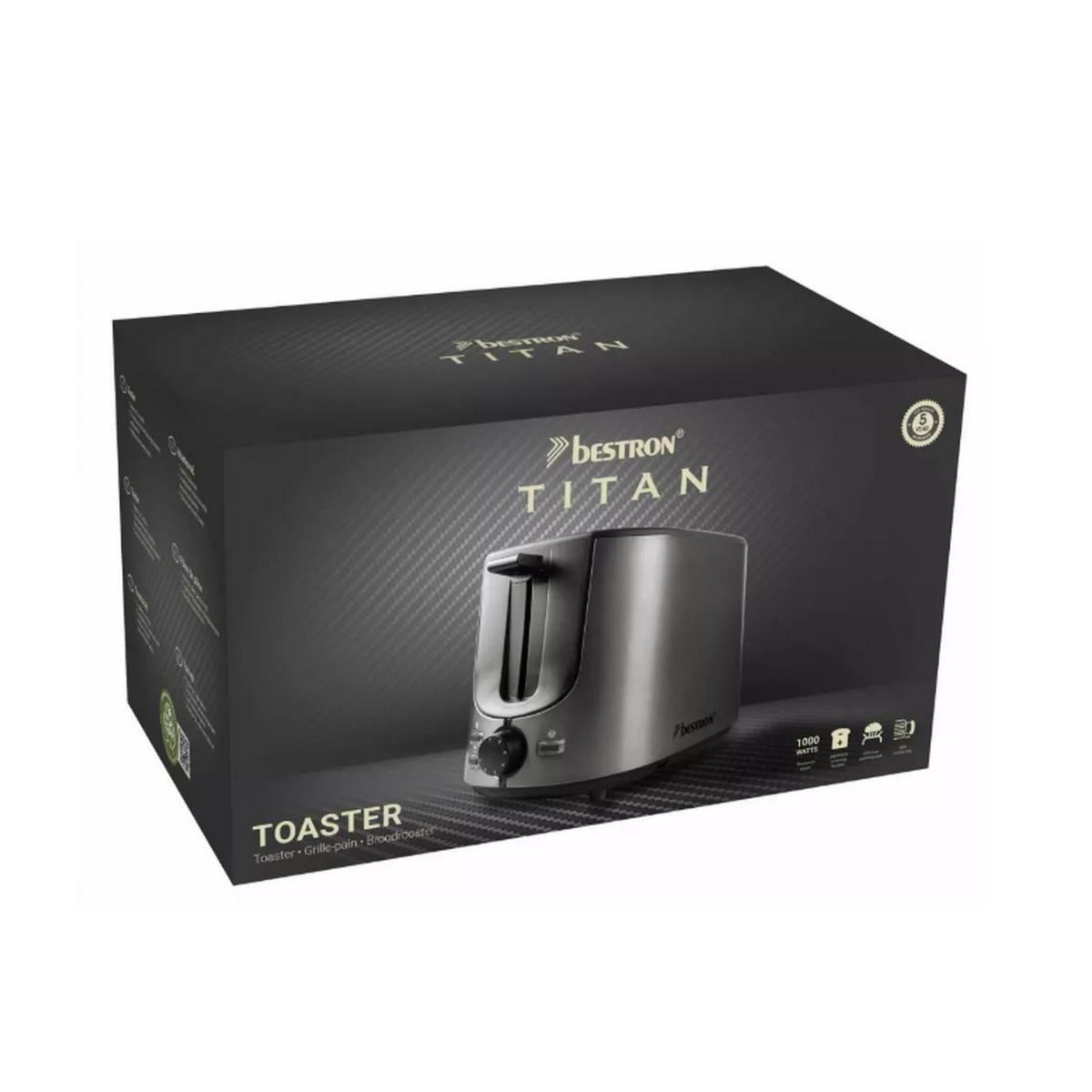Bestron Grille-pains 2 fentes 1000w inox - ATS1000TG