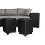 Voir la diapositive 7 : Canapé d'angle réversible convertible avec coffre + 2 poufs avec niche fixe à droite ANETTA