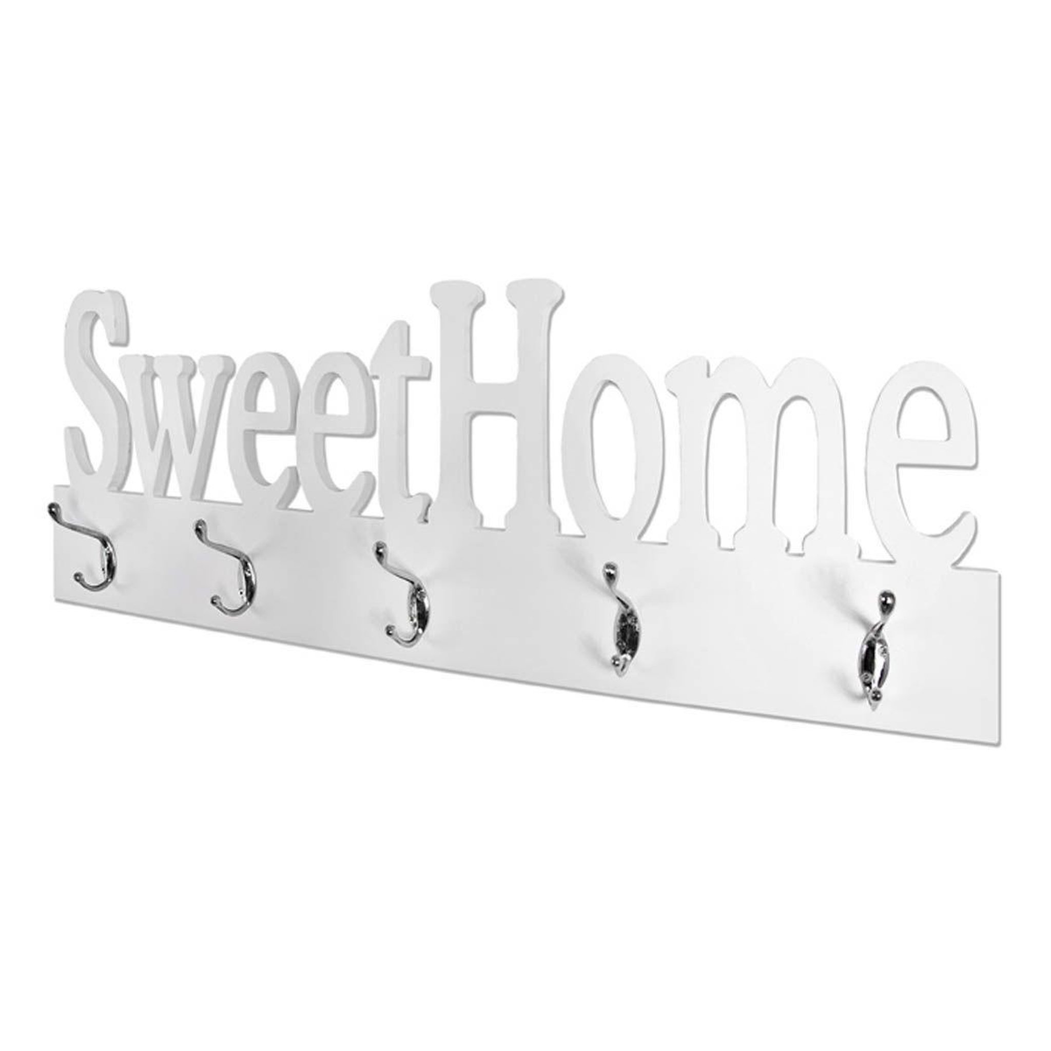 Paris Prix Patère murale 5 crochets  sweet home  74cm blanc
