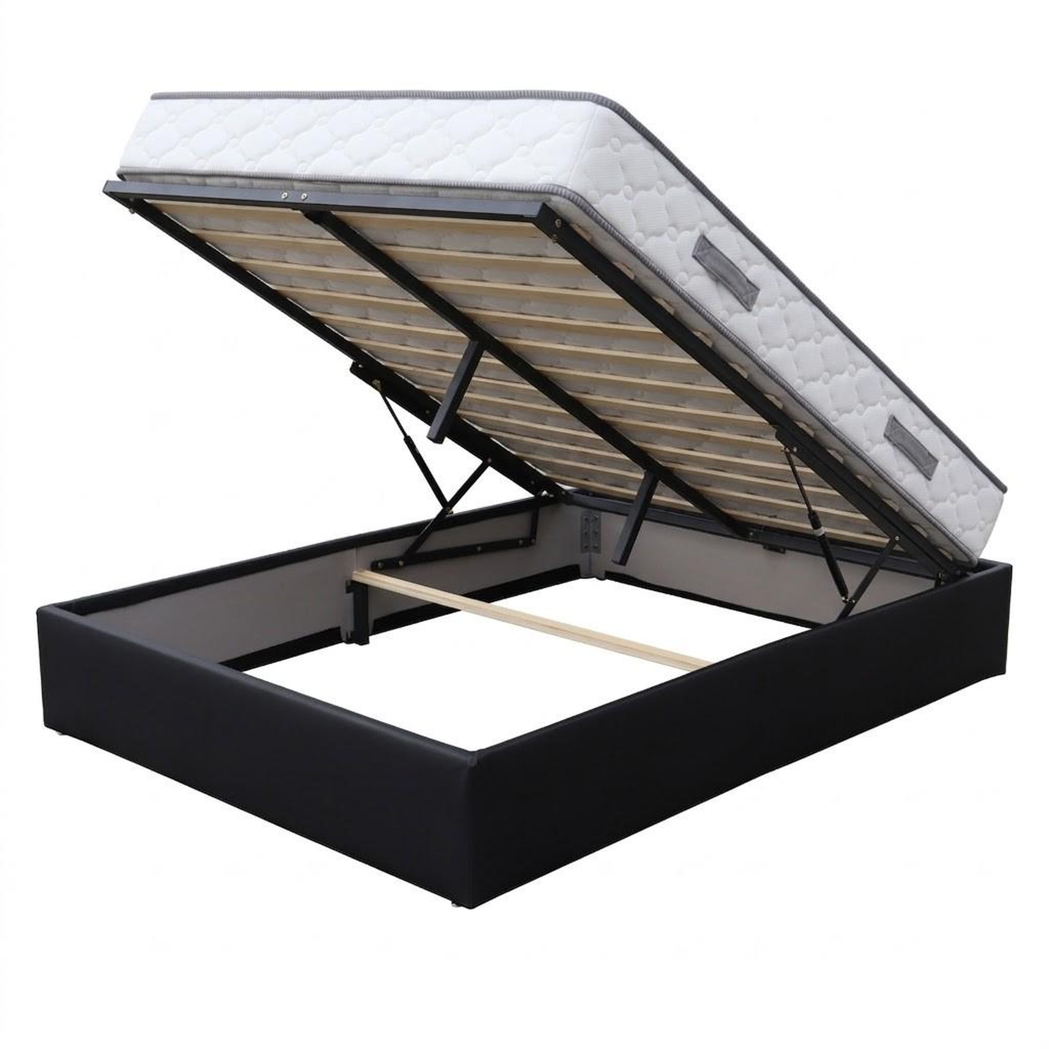 Voir la diapositive 2 : KING OF DREAMS Ensemble Lit Coffre et Matelas  Soutien Très Ferme Haute