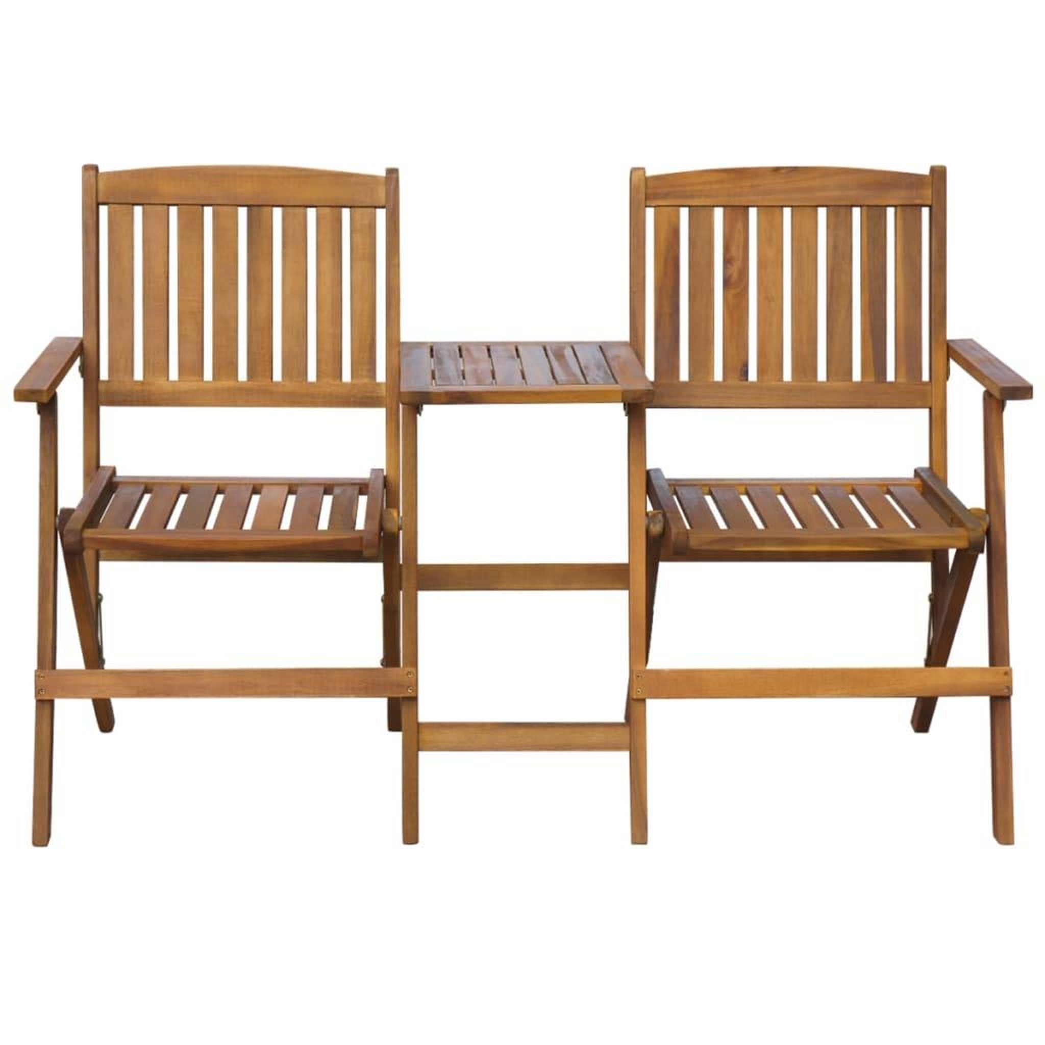 Voir la diapositive 2 : VIDAXL Banc de jardin pliant et table a the 140cm bois d'acacia solide