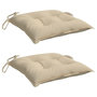Voir la diapositive 3 : VIDAXL Coussins de chaise lot de 2 beige 40x40x7 cm tissu oxford