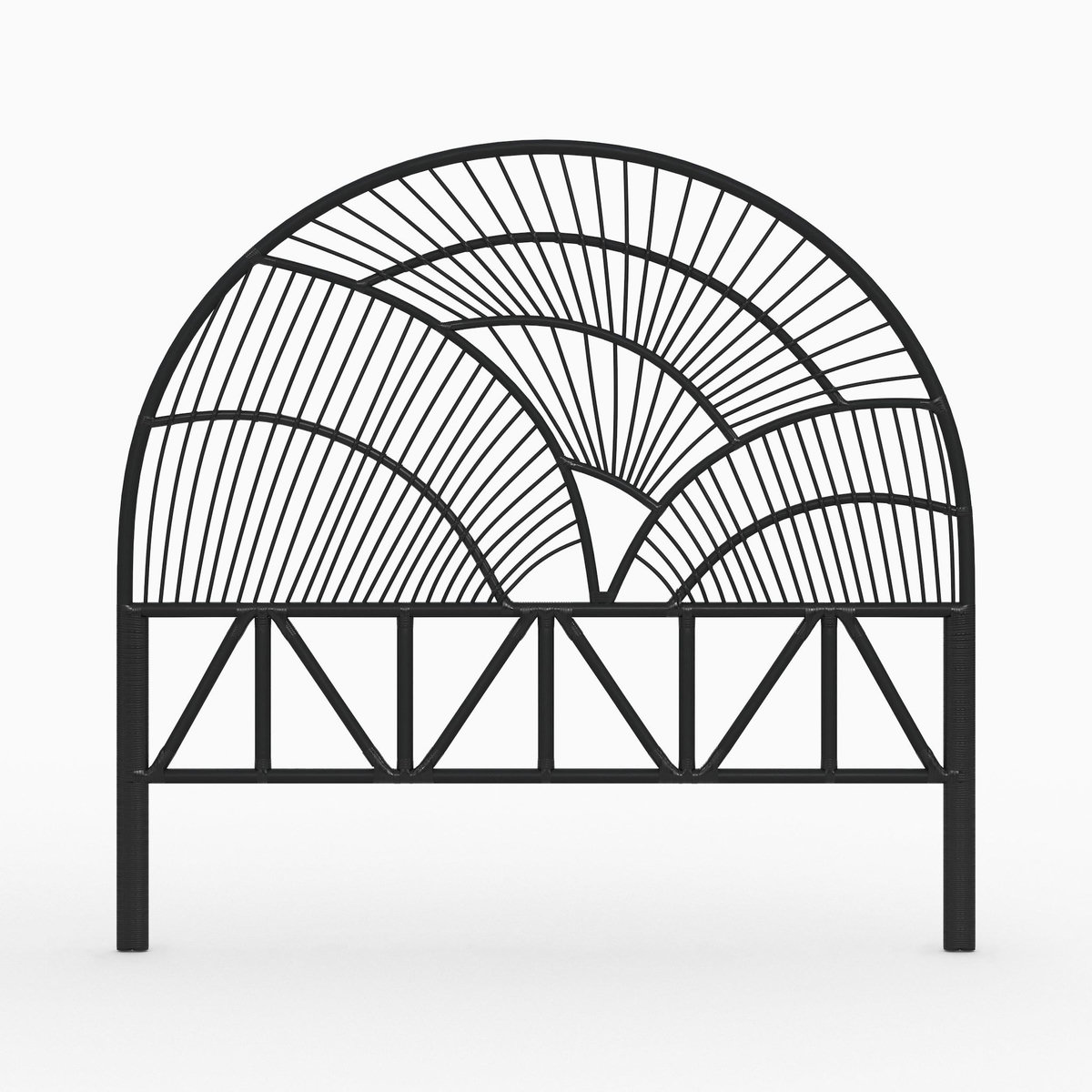 Rendez vous déco Tête de lit en rotin noir 160 cm-Séléné