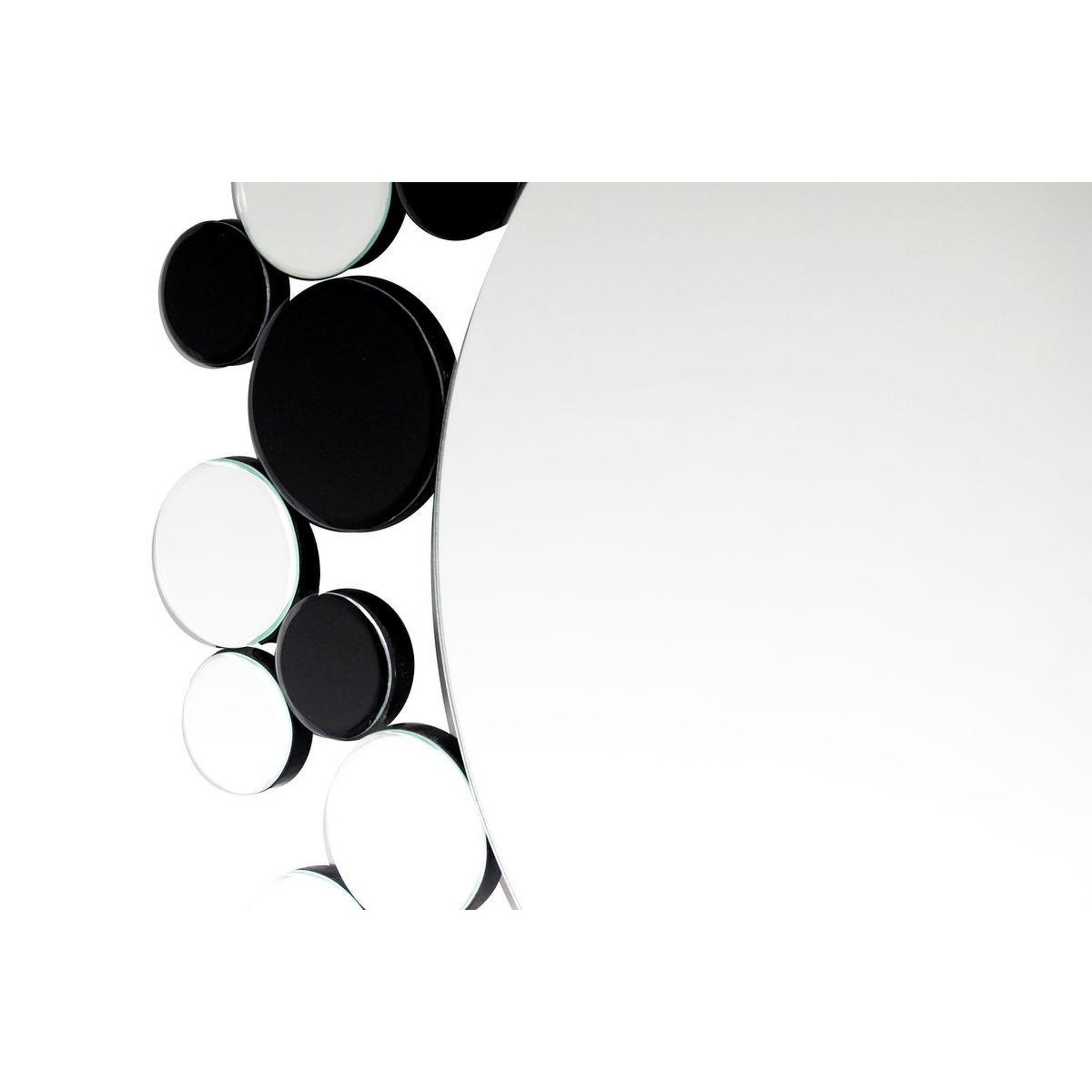 Voir la diapositive 2 : Paris Prix Miroir mural design  bubble  80cm argent & noir