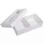 Rayher Boîte cadeau papier mâché, FSC Rec 100%, blanc, 16,5x8,5x4,5cm, avpartim.+fenêtre