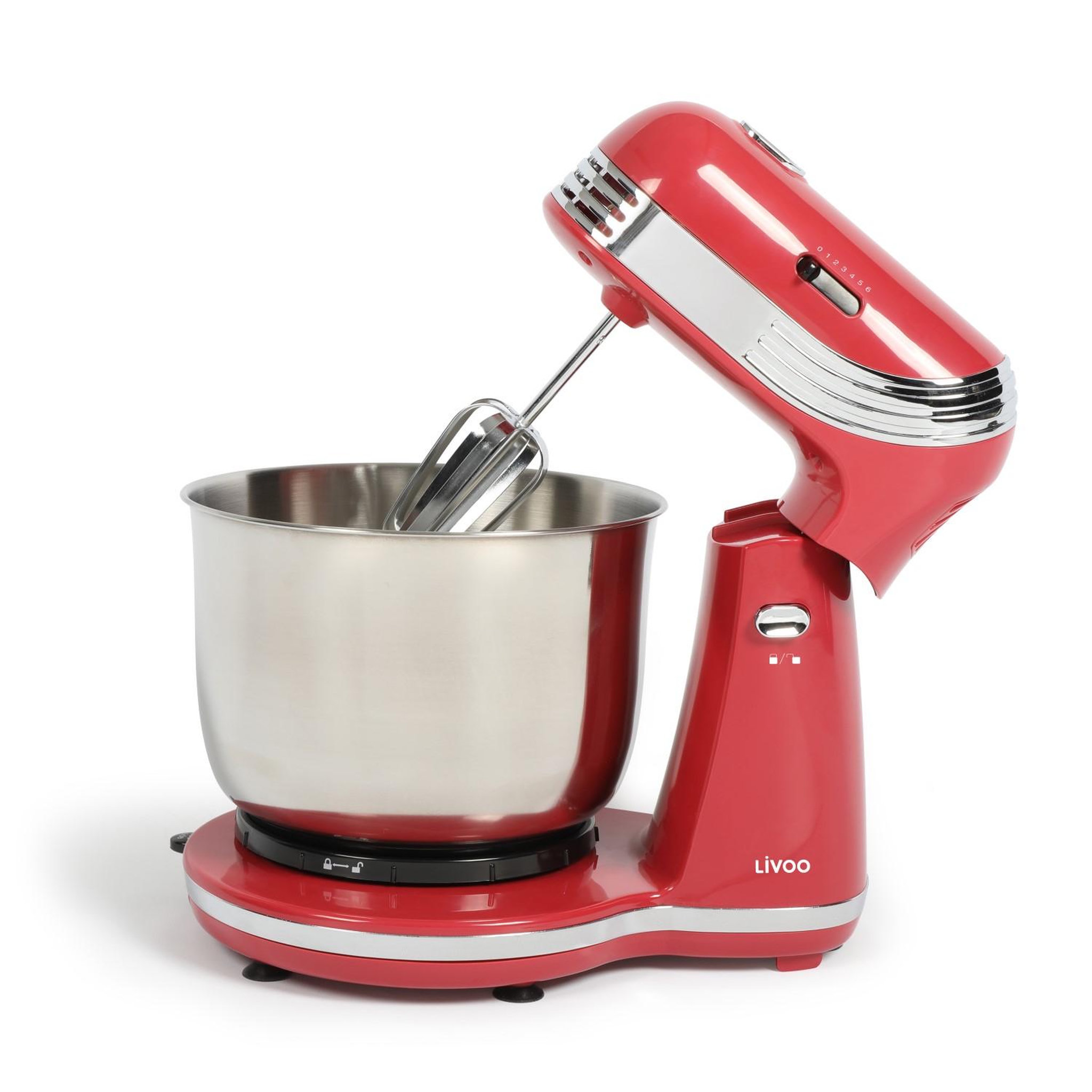 Voir la diapositive 2 : LIVOO Robot pâtissier multifonction 3l 250w rouge - dop137rc