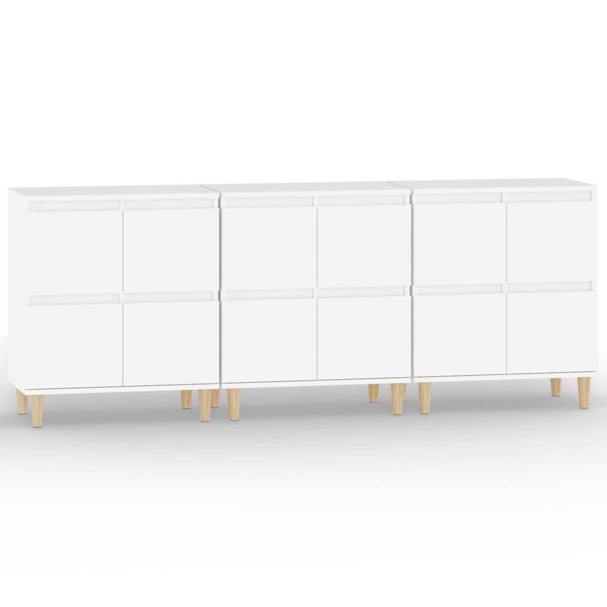 Voir la diapositive 2 : VIDAXL Buffets 3 pcs blanc 60x35x70 cm bois d'ingenierie