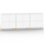 Voir la diapositive 2 : VIDAXL Buffets 3 pcs blanc 60x35x70 cm bois d'ingenierie