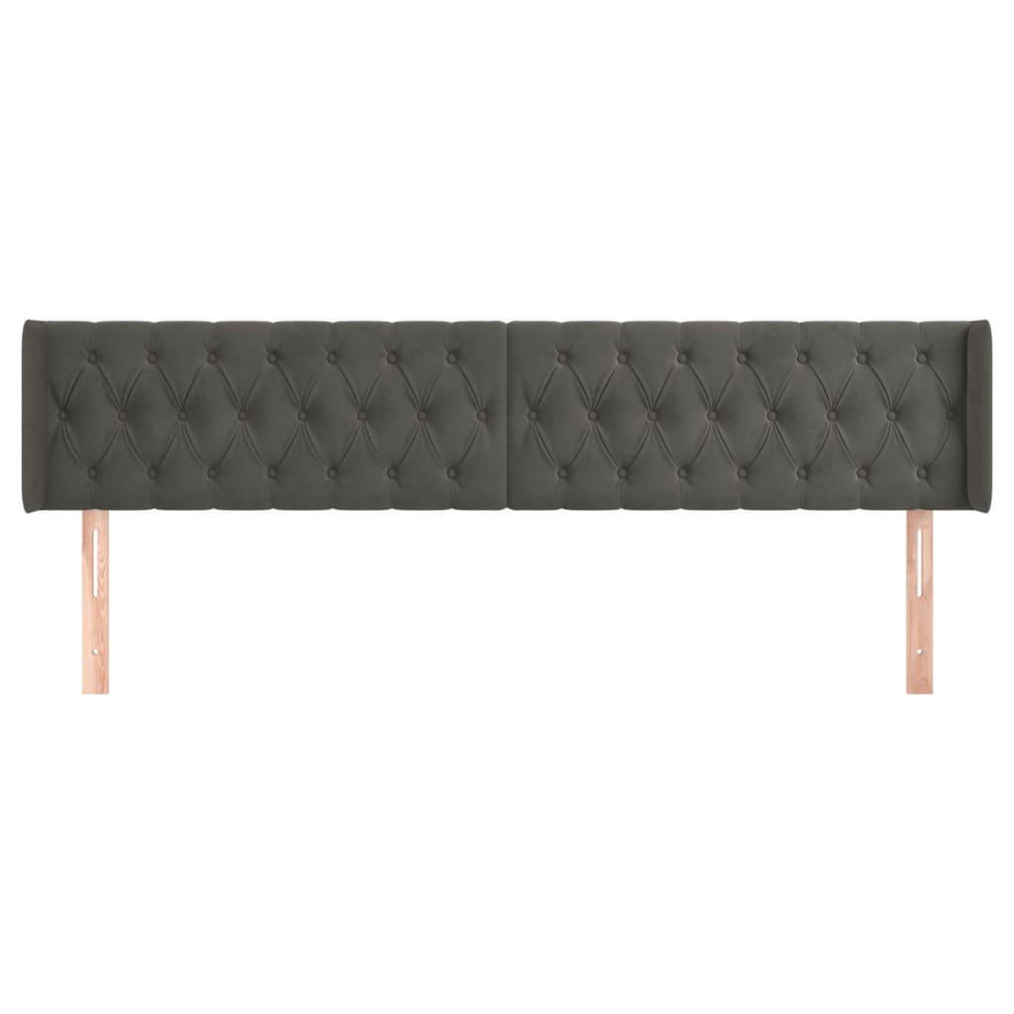 Voir la diapositive 3 : VIDAXL Tete de lit avec oreilles Gris fonce 203x16x78/88 cm Velours