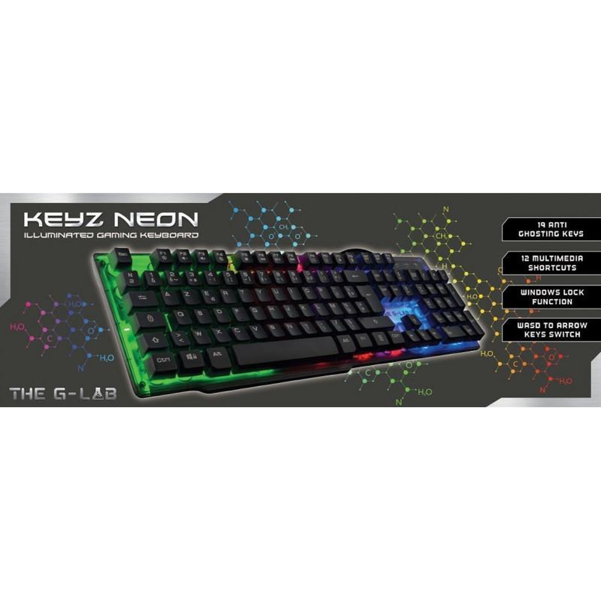 Voir la diapositive 2 : THE G-LAB Clavier THE G-LAB KEYS-NEON/FR