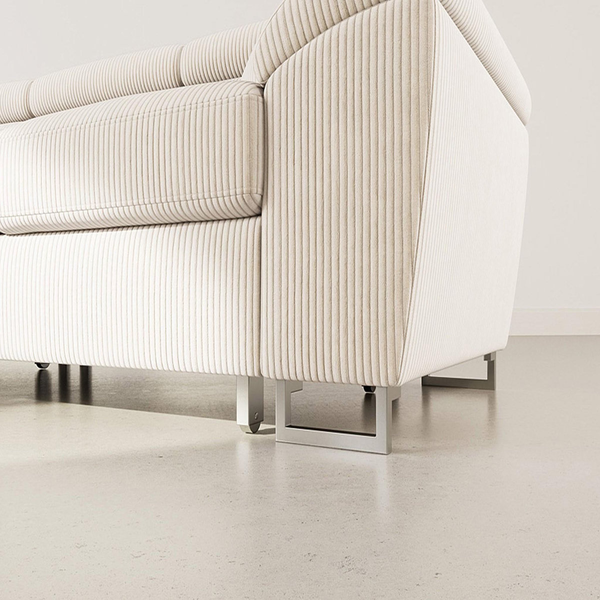 BEST MOBILIER Baoji - canapé d'angle gauche 5 places convertible avec têtières et coffre en velours côtelé