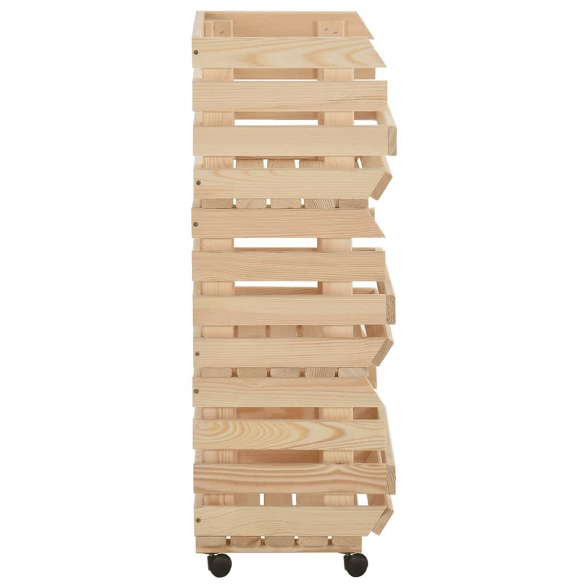 Voir la diapositive 5 : VIDAXL Chariot a legumes 37x30x80 cm bois de pin solide