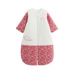 Petit Béguin Gigoteuse d'hiver en velours avec manches amovibles Happy Days. Coloris disponibles : Rose