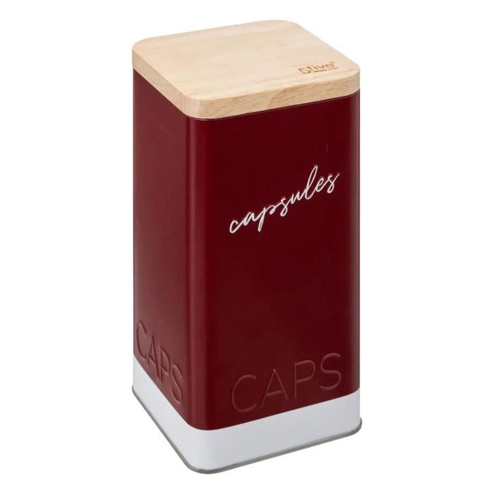 Voir la diapositive 1 : FIVE Boîte à Capsules Café  Color Edition  18cm Bordeaux