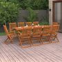Voir la diapositive 1 : VIDAXL Ensemble a manger de jardin 11 pcs 220x90x75 cm bois d'acacia