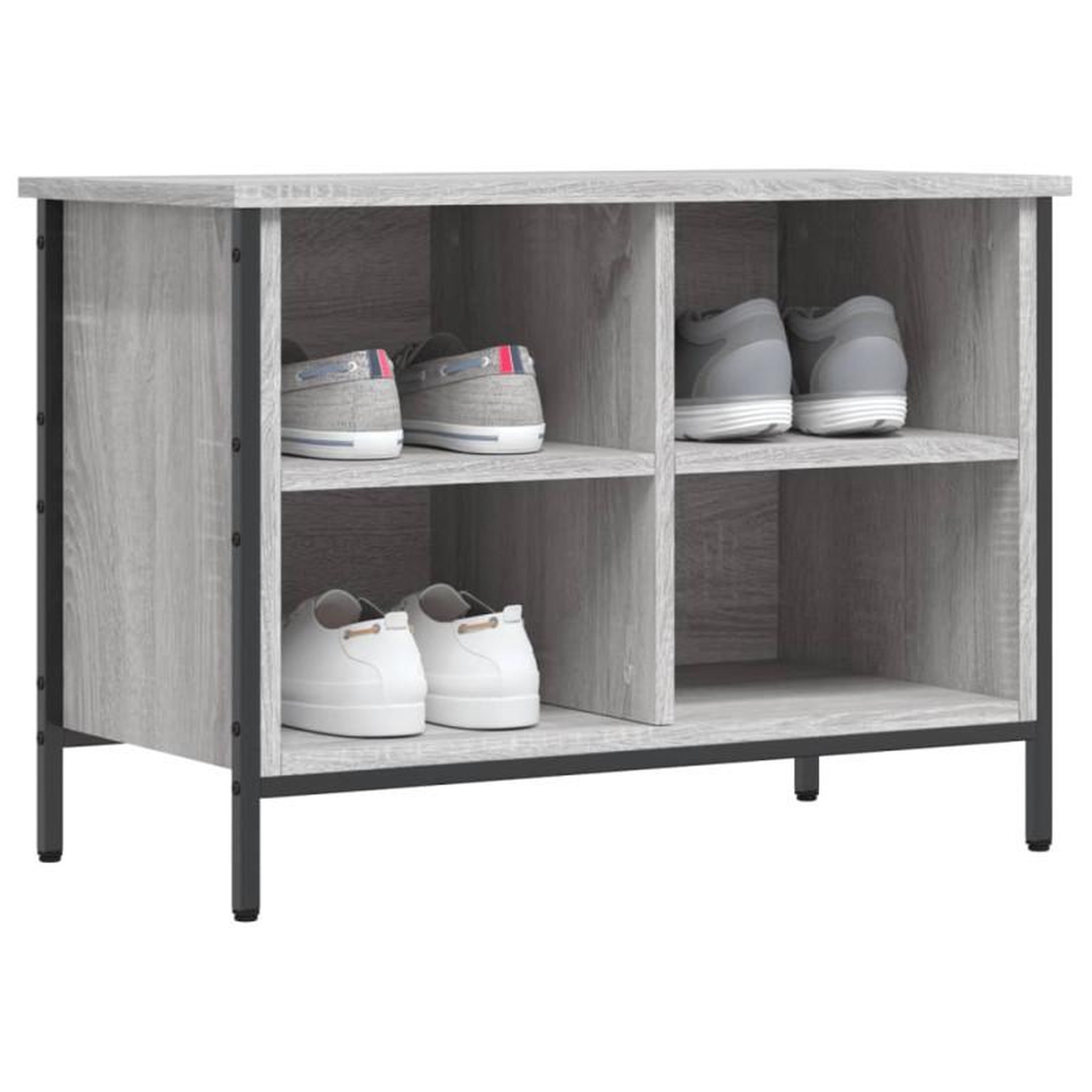 Voir la diapositive 3 : VIDAXL Armoire à chaussures sonoma gris 69x35x50 cm bois d ingénierie