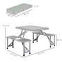 Voir la diapositive 3 : OUTSUNNY Ensemble table et chaise de camping pliant forme valise pique-nique alu