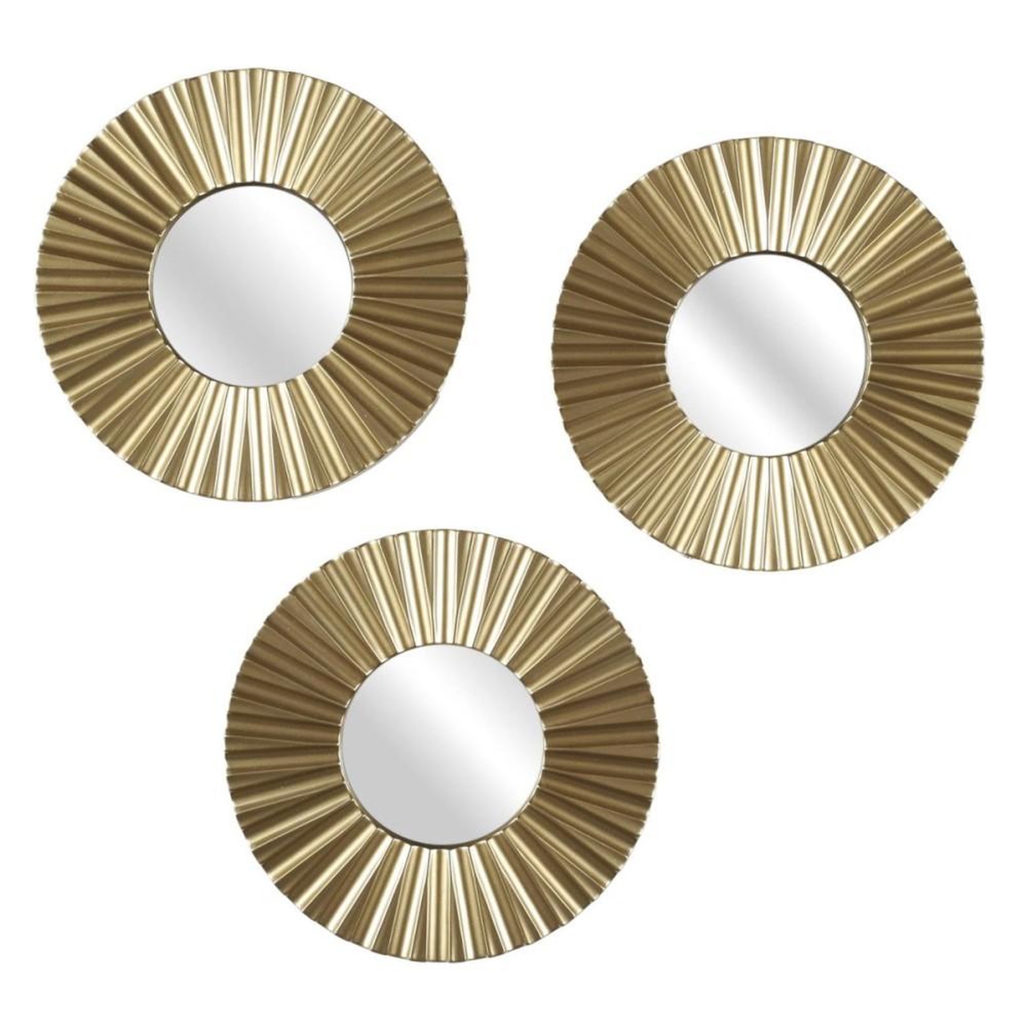 The Home Deco Factory Lot de 3 miroirs dorés diamètre 19cm