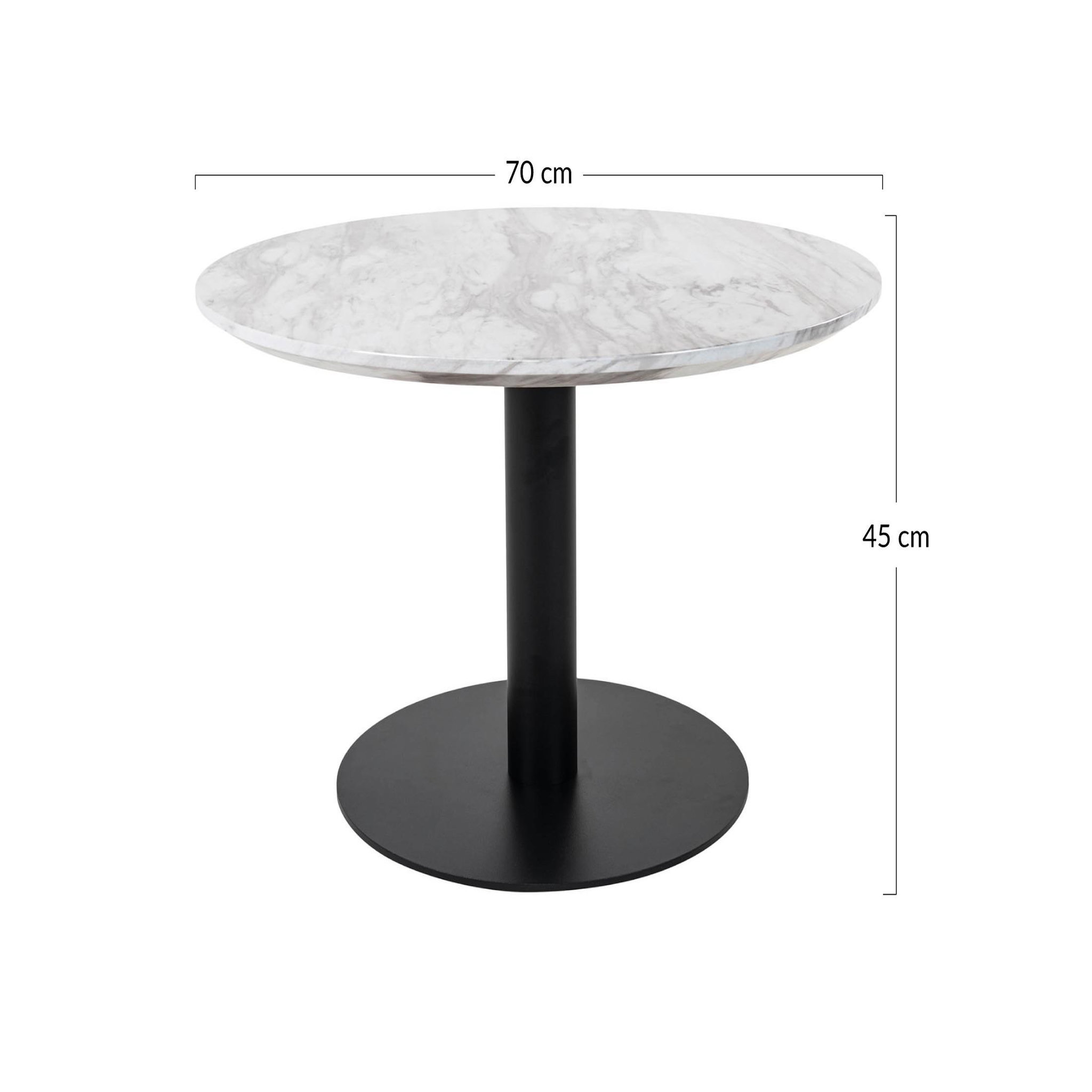 Voir la diapositive 5 : LISA DESIGN Valverde - table basse ronde - effet marbre - noir - 70 cm
