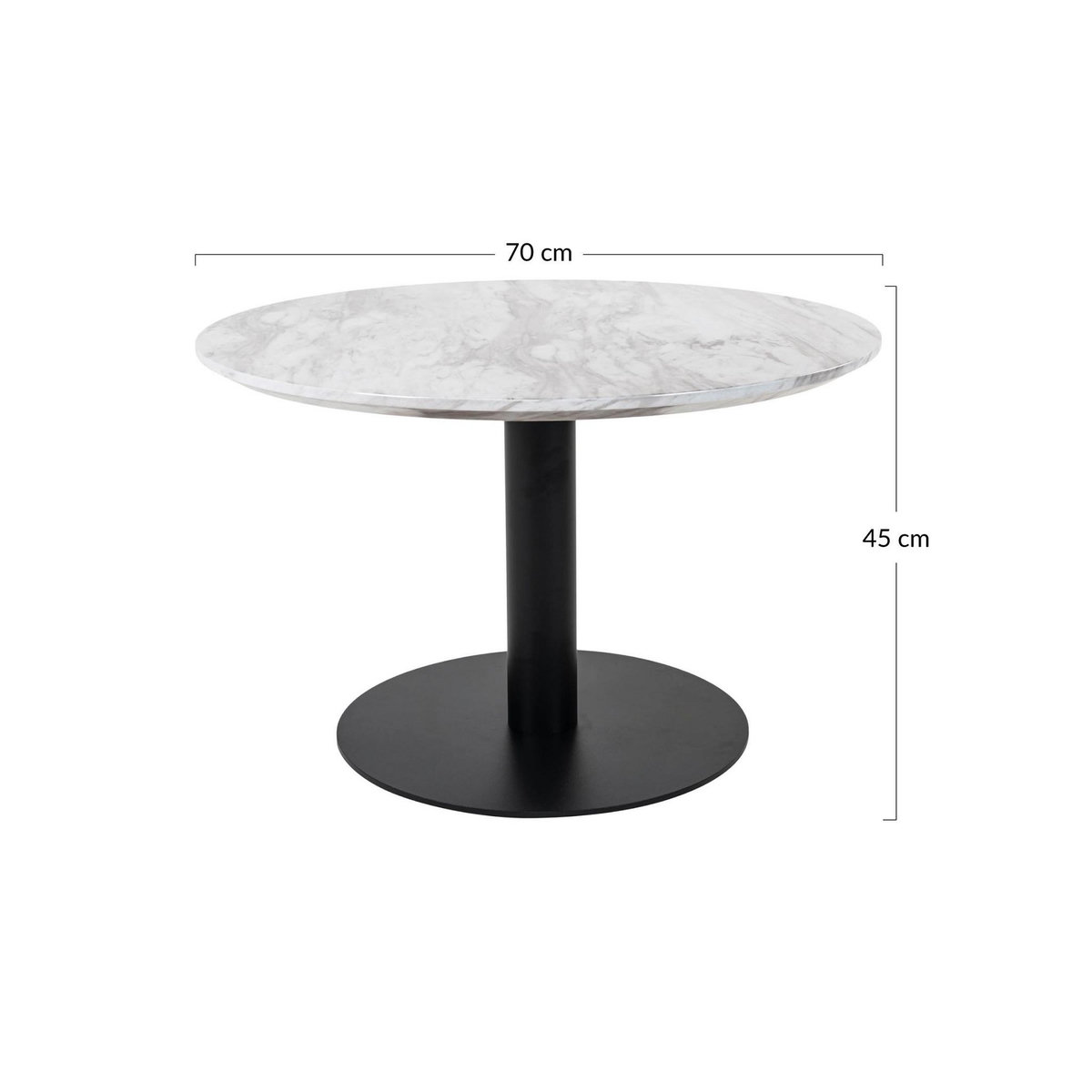 LISA DESIGN Valverde - table basse ronde - effet marbre - noir - 70 cm