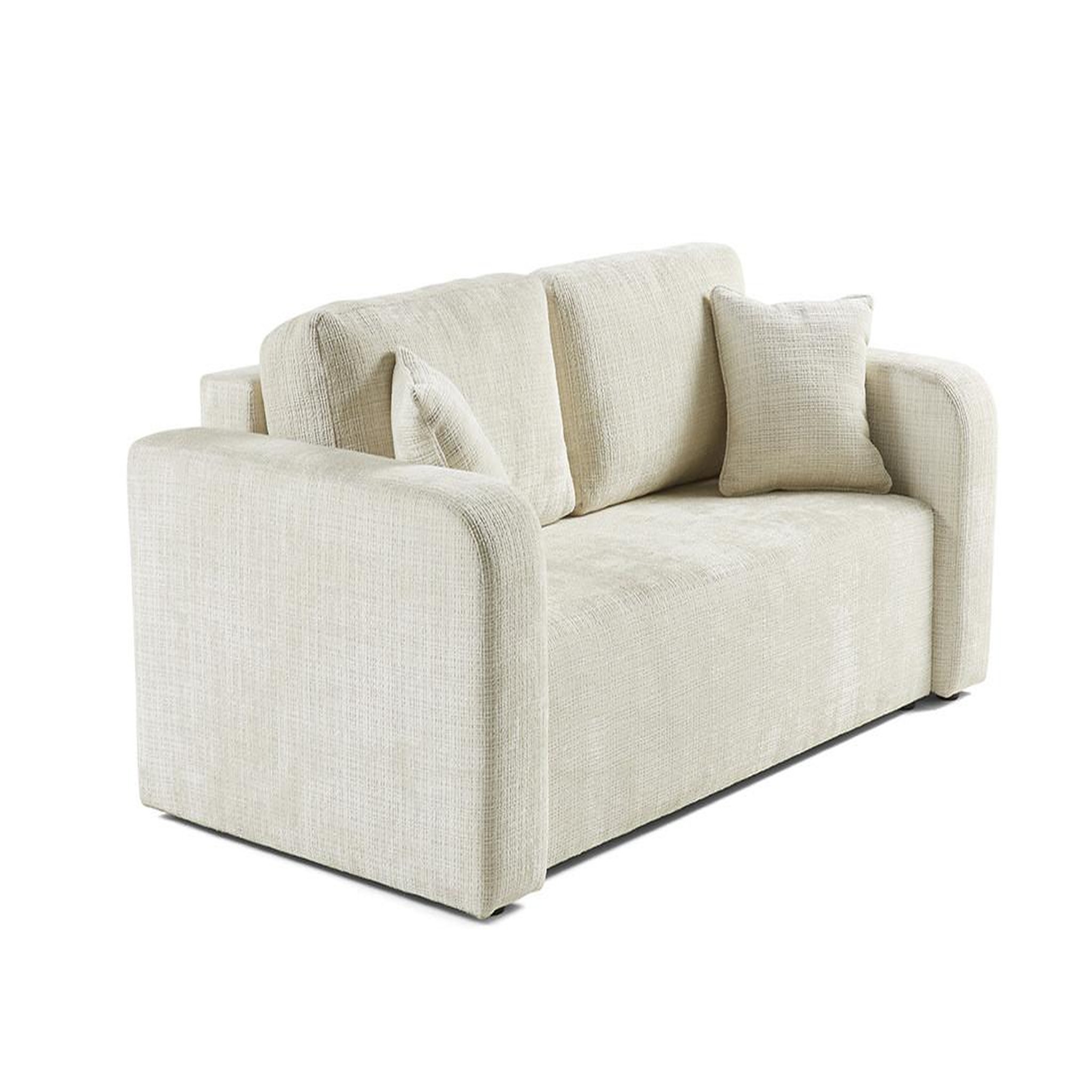 Voir la diapositive 3 : BEST MOBILIER Miro - canapé droit 2 places - en velours texturé