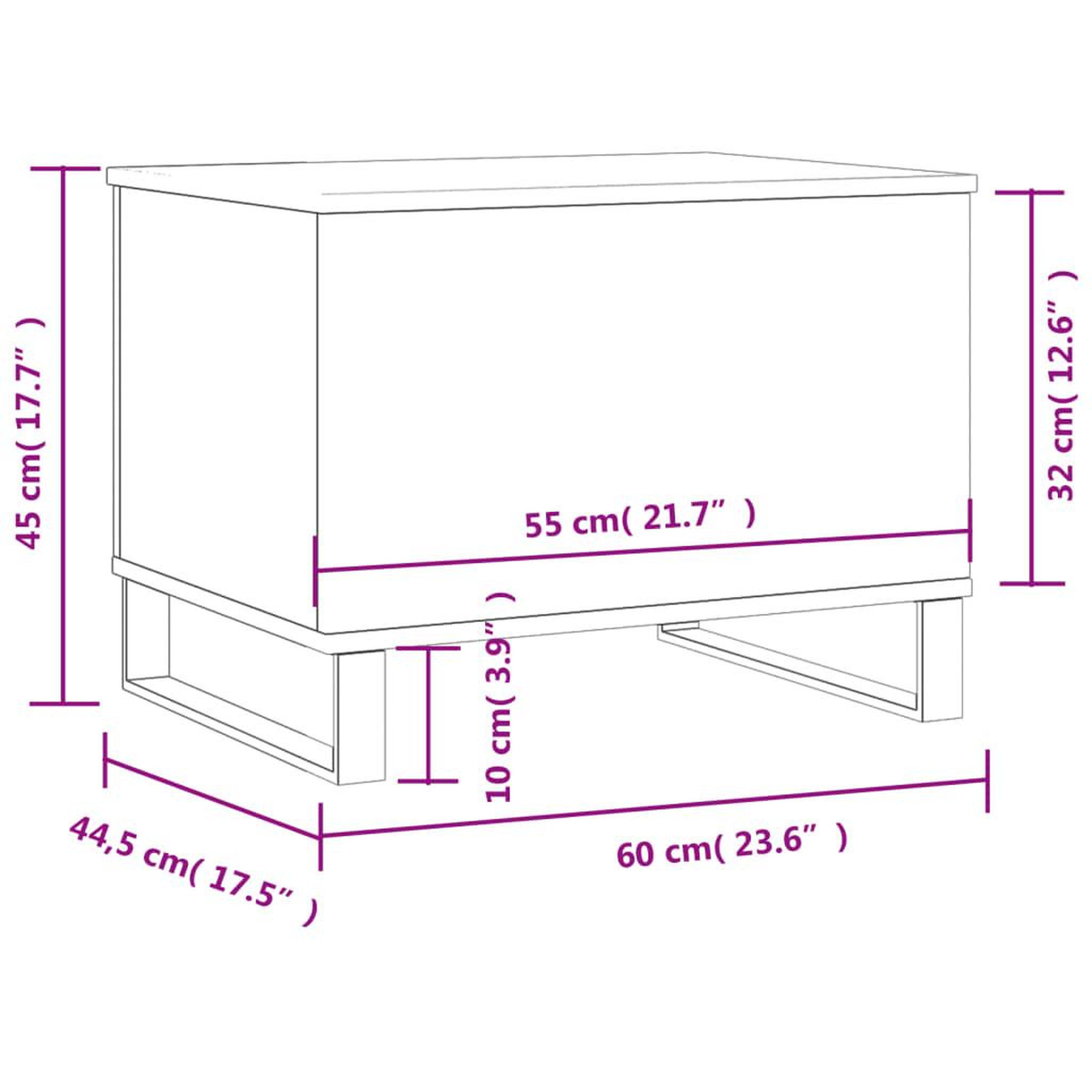 Voir la diapositive 6 : VIDAXL Table basse Gris beton 60x44,5x45 cm Bois d'ingenierie