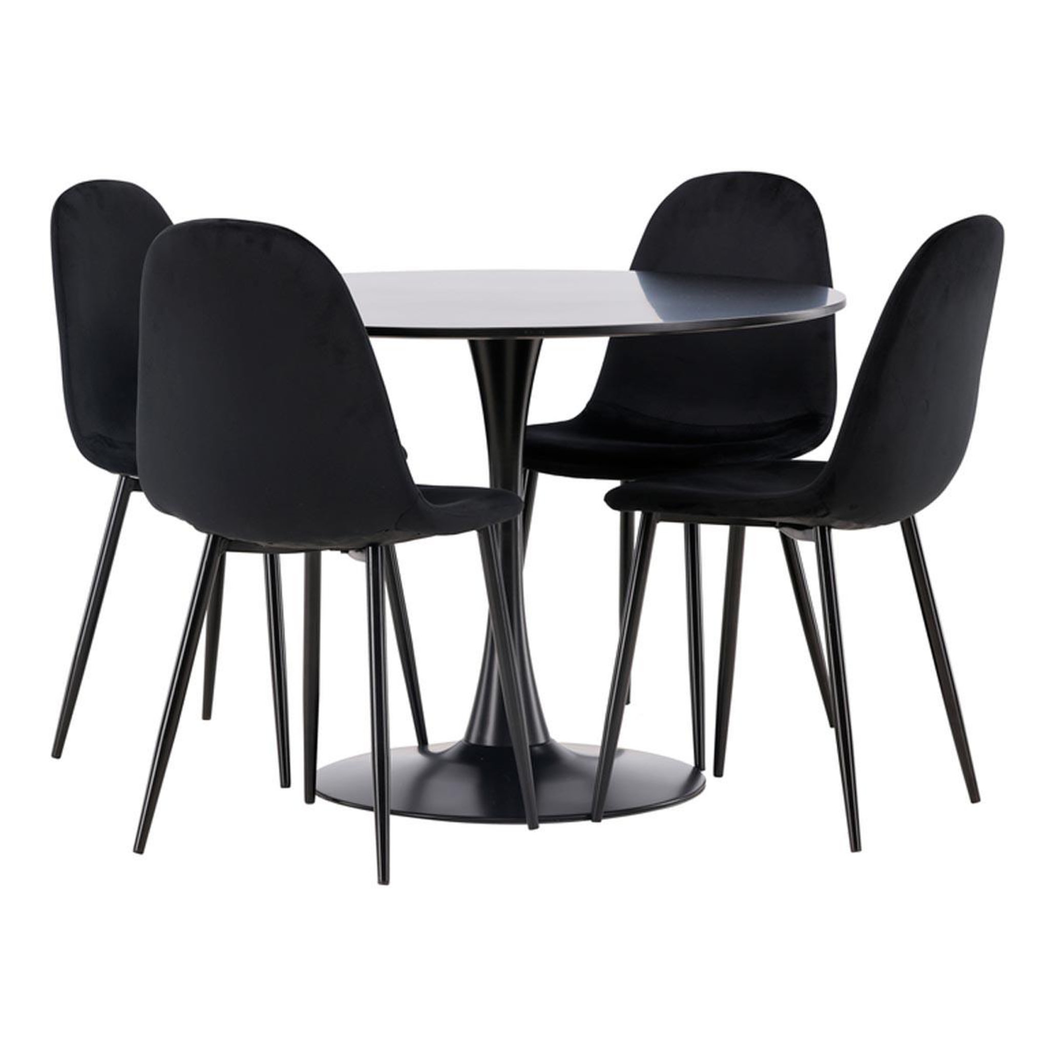 Paris Prix Ensemble table à manger & 4 chaises  glade & polar  100cm noir