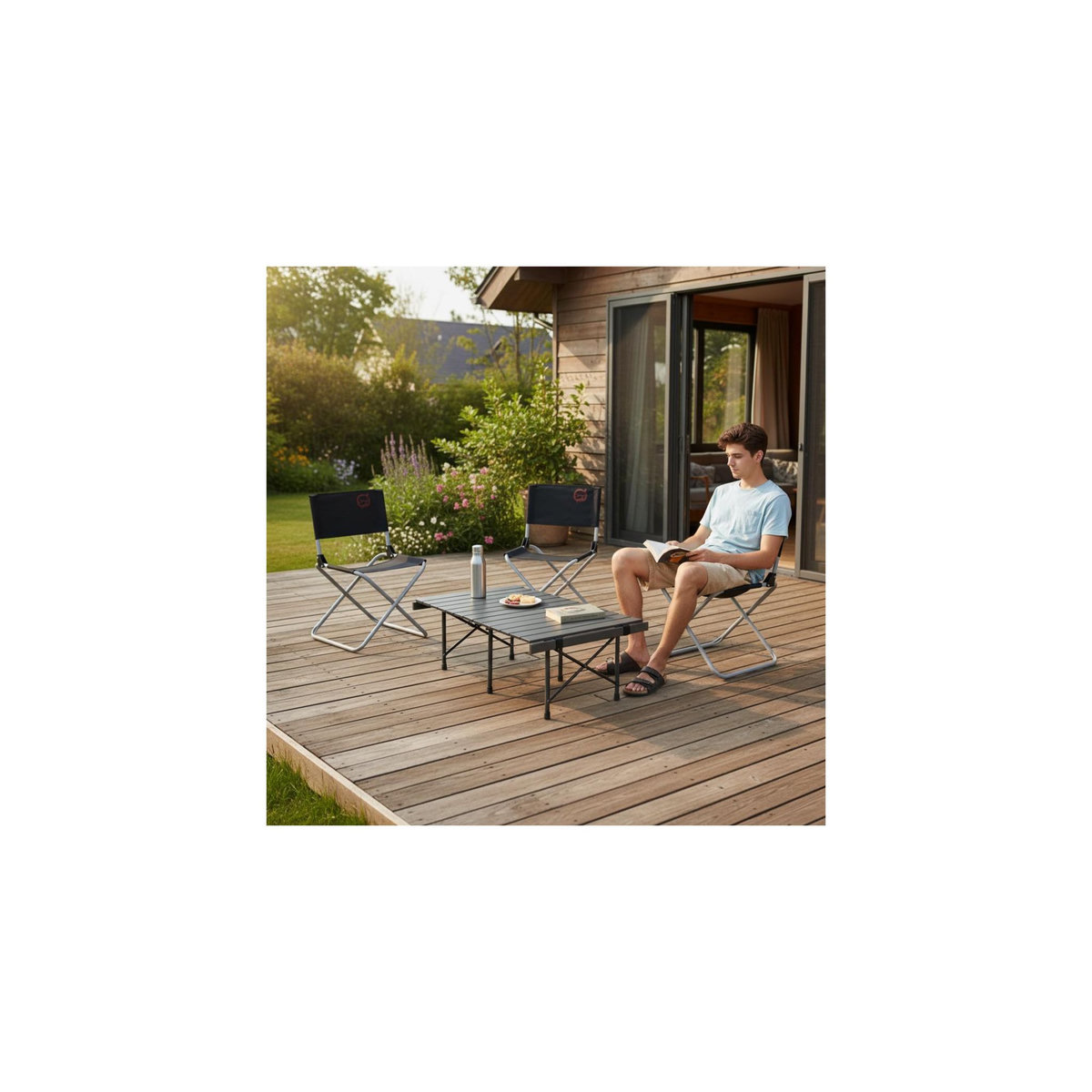 O'Camp Lot de 2 chaises pliables pécheur de camping - O'Camp  - Dimensions : 47 x 40 x 68 cm