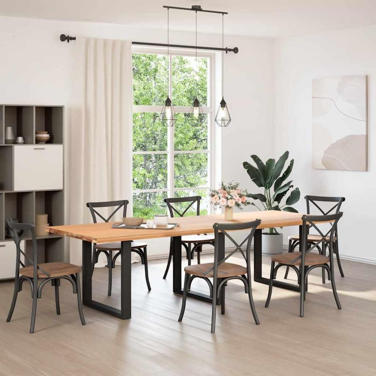 VIDAXL Pieds de table basse forme de U 3 pcs noir 90x(72-73) cm acier