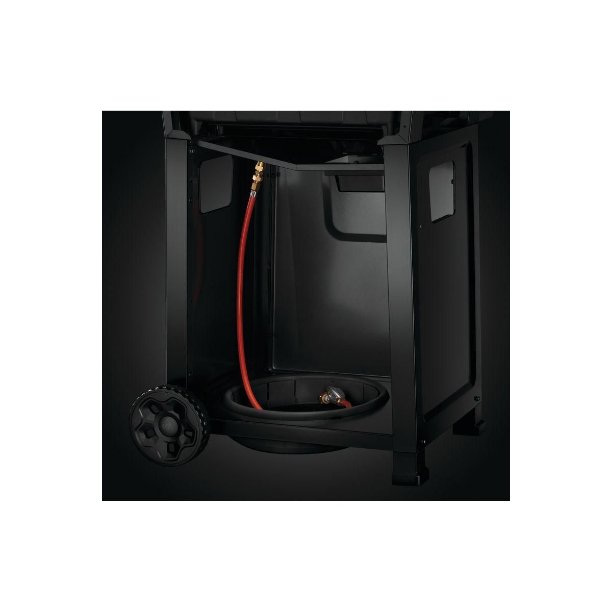 NAPOLEON Barbecue gaz Freestyle noir 4 bruleurs + 1 rechaud plat sur chariot,  60x45 cm