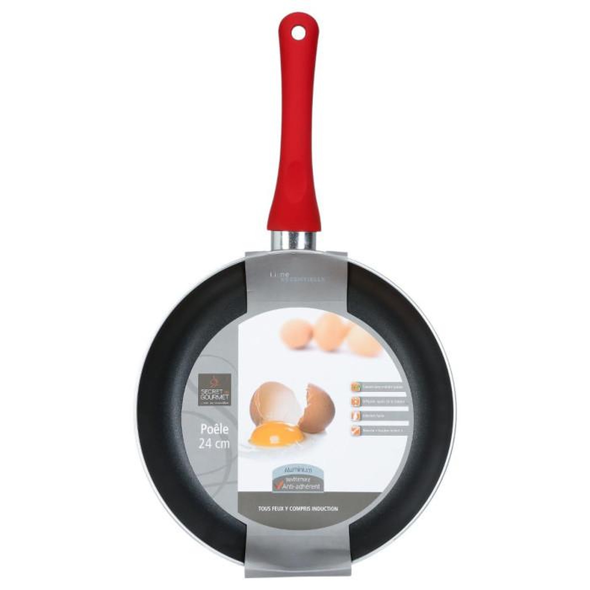 Voir la diapositive 5 : FIVE Poêle en Aluminium  Essentielle  24cm Rouge