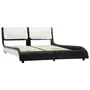 VIDAXL Cadre de lit avec LED Noir et blanc Similicuir 140 x 200 cm