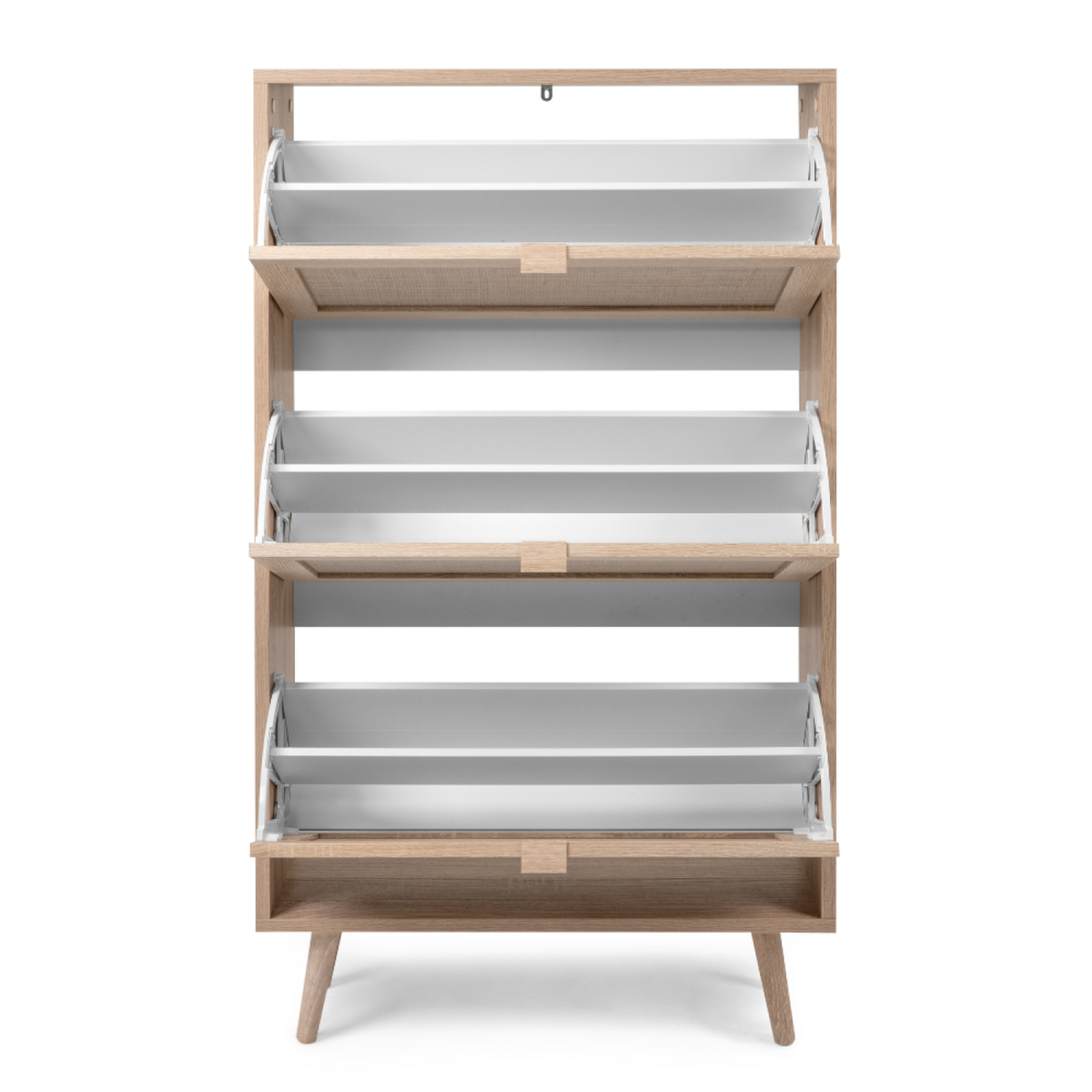 CONCEPT USINE Meuble à chaussures en bois 3 tiroirs effet cannage TIVAT