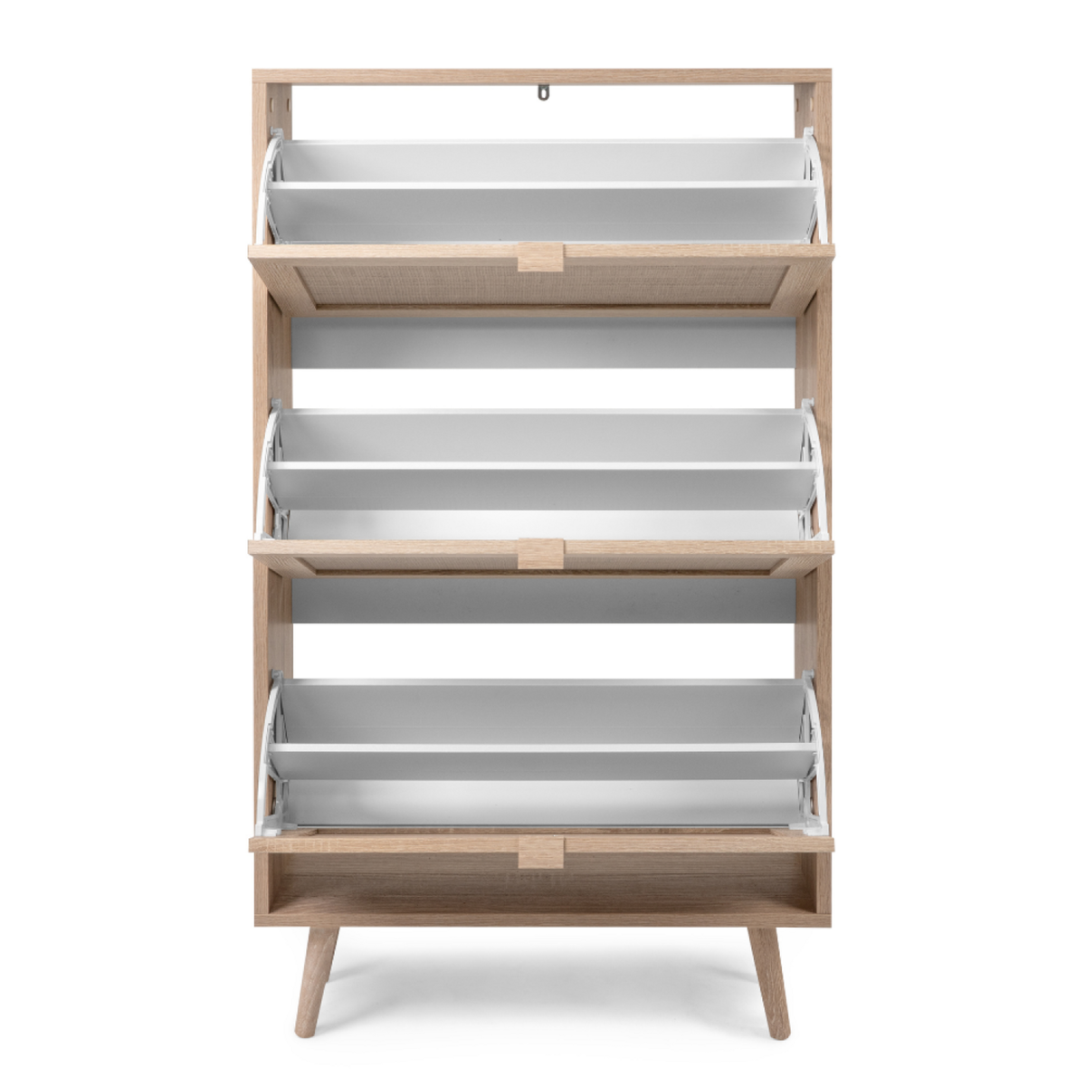 CONCEPT USINE Meuble à chaussures en bois 3 tiroirs effet cannage TIVAT