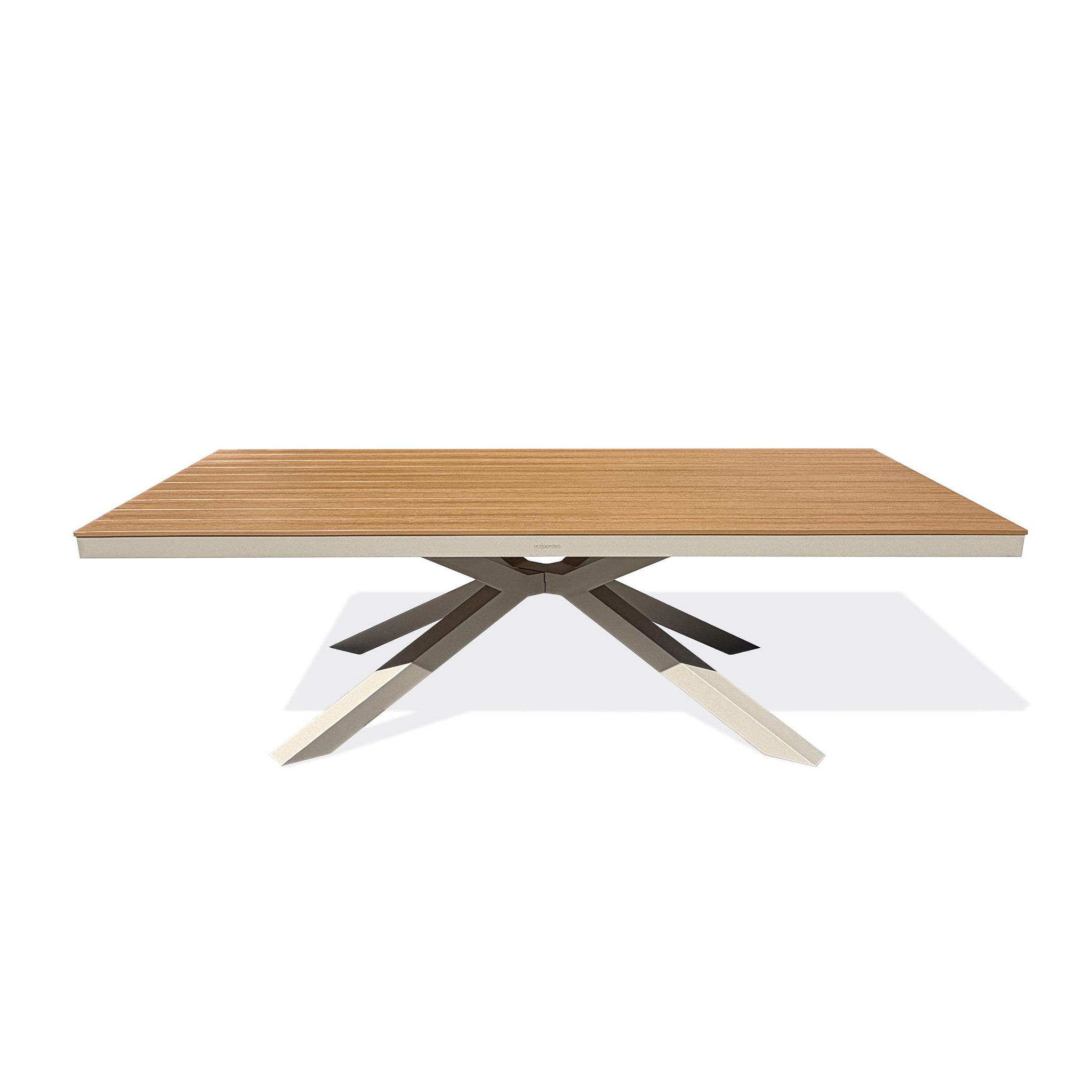 Voir la diapositive 1 : DCB GARDEN Table de jardin en alu plateau polywood aspect bois